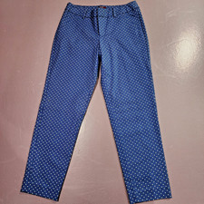 Womens Merona Stretch Blue/White Polka Dot Ankle Pants   Size 4 EUC