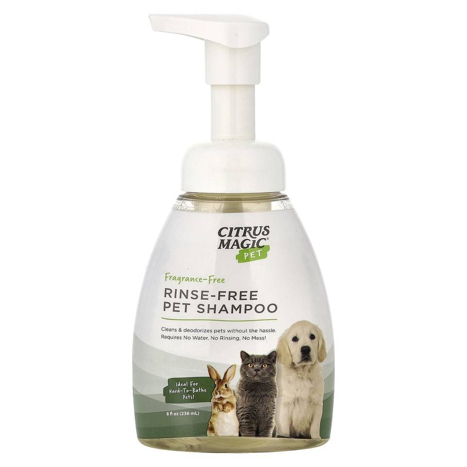Pet, Rinse-Free Pet Shampoo, Fragrance-Free, 8 fl oz (236 ml)