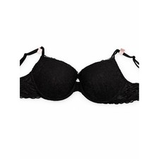 NWT Victoria's Secret Bra 36C Black Lace Push-Up / Lightly Lined