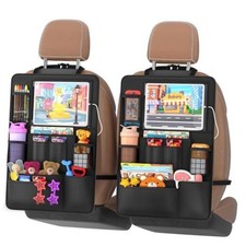 Pack Backseat Car Organizer with Tablet Charging Port for 2 Without Tray Black