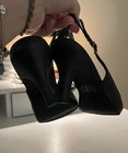 Karen Scott Women's Black Leather Pointed Toe Slingback Heels Buckle 8.5 — photo 2