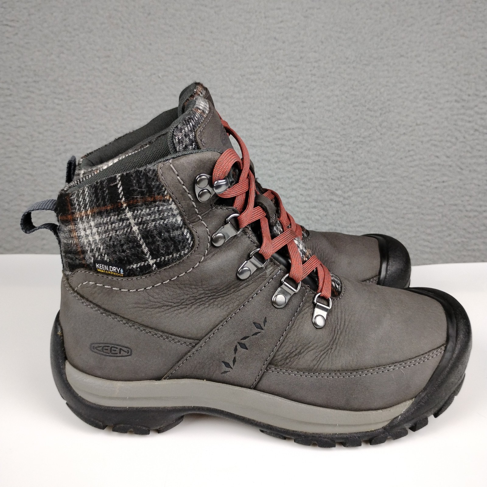 Keen Stivali Donna Kaci III Invernali Mid Impermeabili Calamita Nero Plaid Taglia 8 5 M