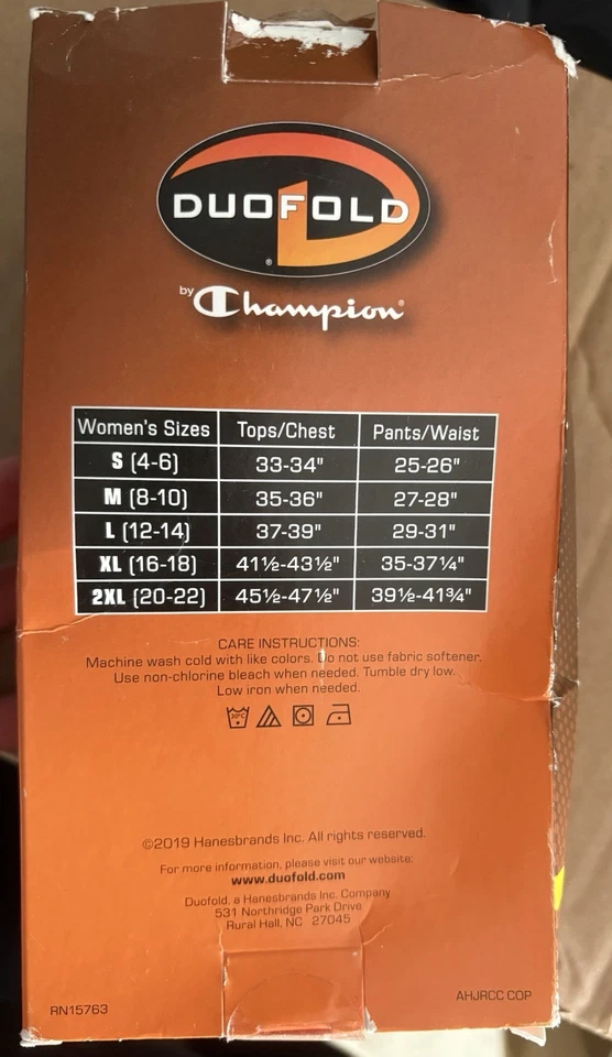 Женский базовый слой низ Duofold By Champion Varitherm размер XL, черный - Изображение 3 из 3