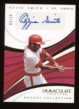 2018 Panini Immaculate Dugout Collection Ozzie Smith #DC-OS Autograph Gold 02/10