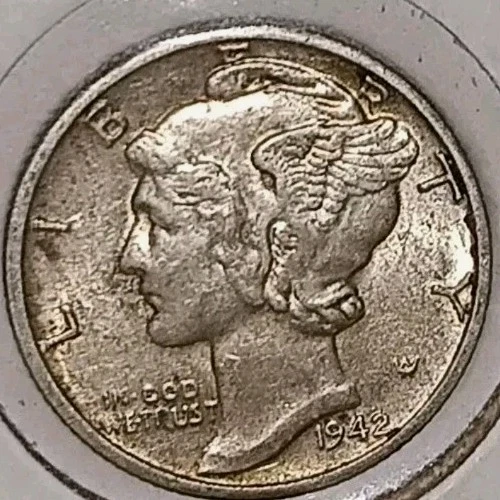 1942-D Mercury Dime 90% Silver  - XF/AU