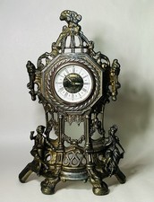 Vintage 50’s West German Kaiser Cast Metal Baroque Revival Mantle Clock WORKING