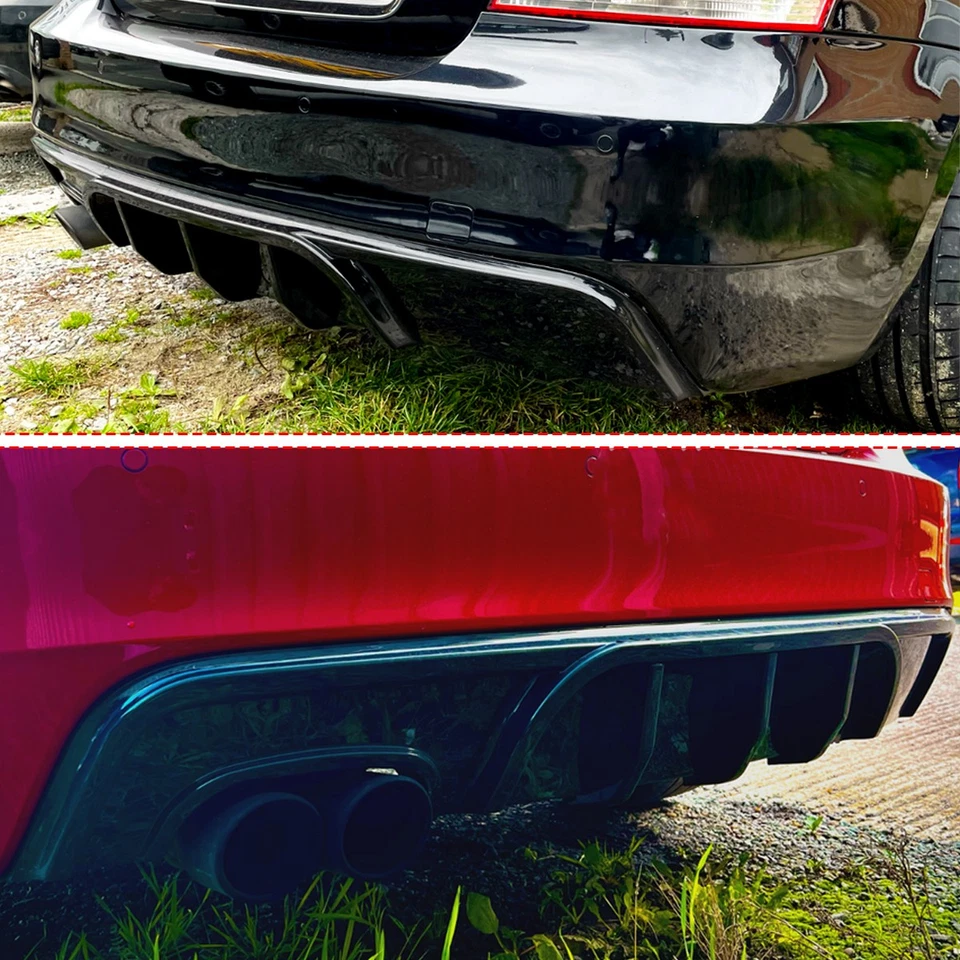 For 07-13 BMW 1 Series E82 125i 135i M Sport Carbon Fiber Look Rear Diffuser Lip - Image 3 of 4