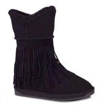 Cloud Nine women's classic fringed sheepskin boot Black