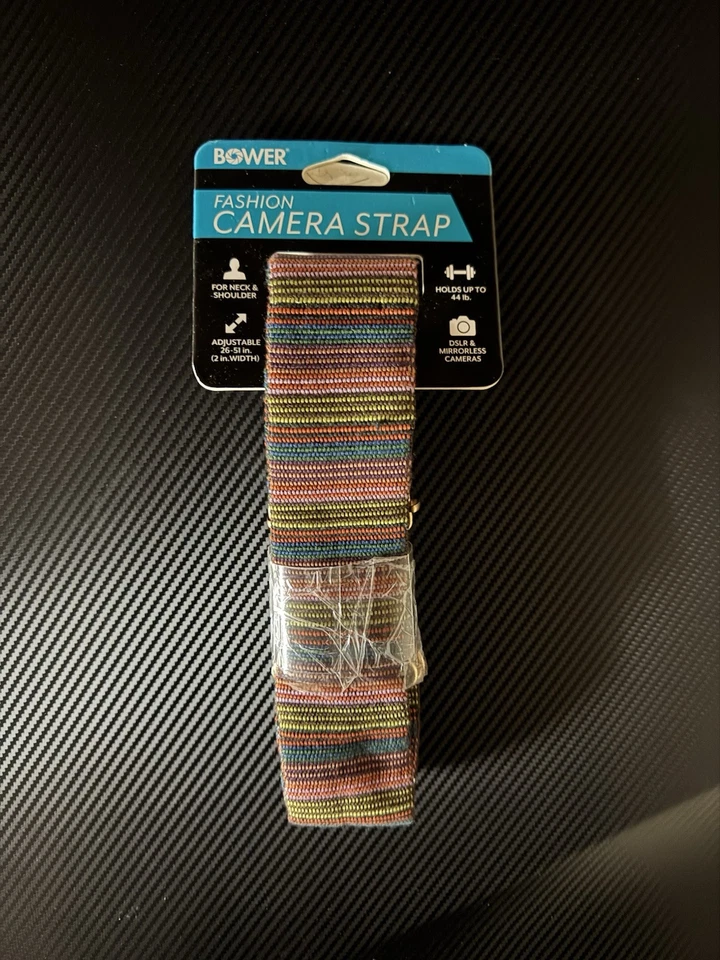 Correa para cámara de moda ajustable universal Bower DSLR cámara videocámara arco iris Foto 2 de 4