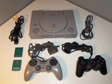 Sony PlayStation 1 PS1 Console Bundle SCPH-1001 2 Controllers - Cords - Memory