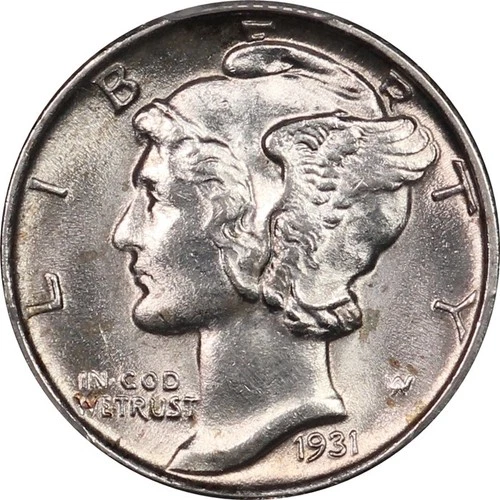 1931 PCGS MS64 Near Gem BU Mercury Dime, Lustrous, Original Mint Bloom!