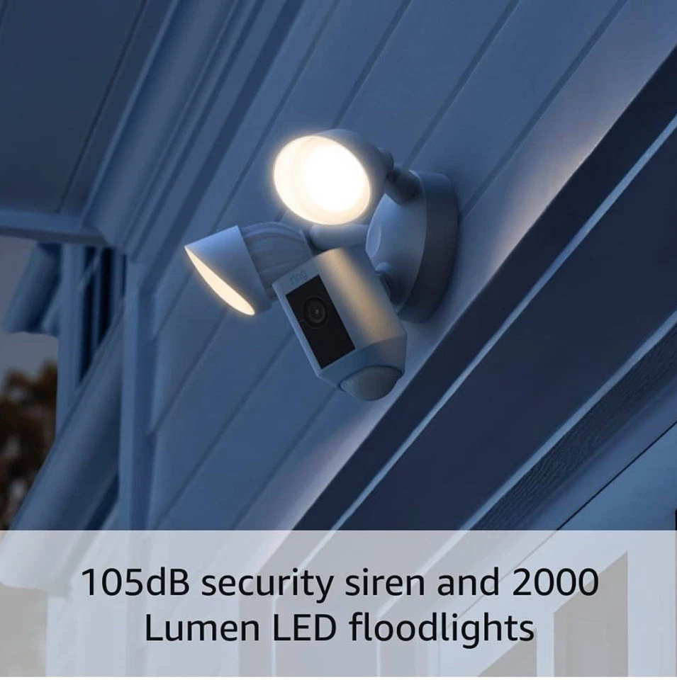 Cámara de videovigilancia Ring Floodlight Cam con cable Plus para exteriores 1080p HD negra Foto 3 de 4