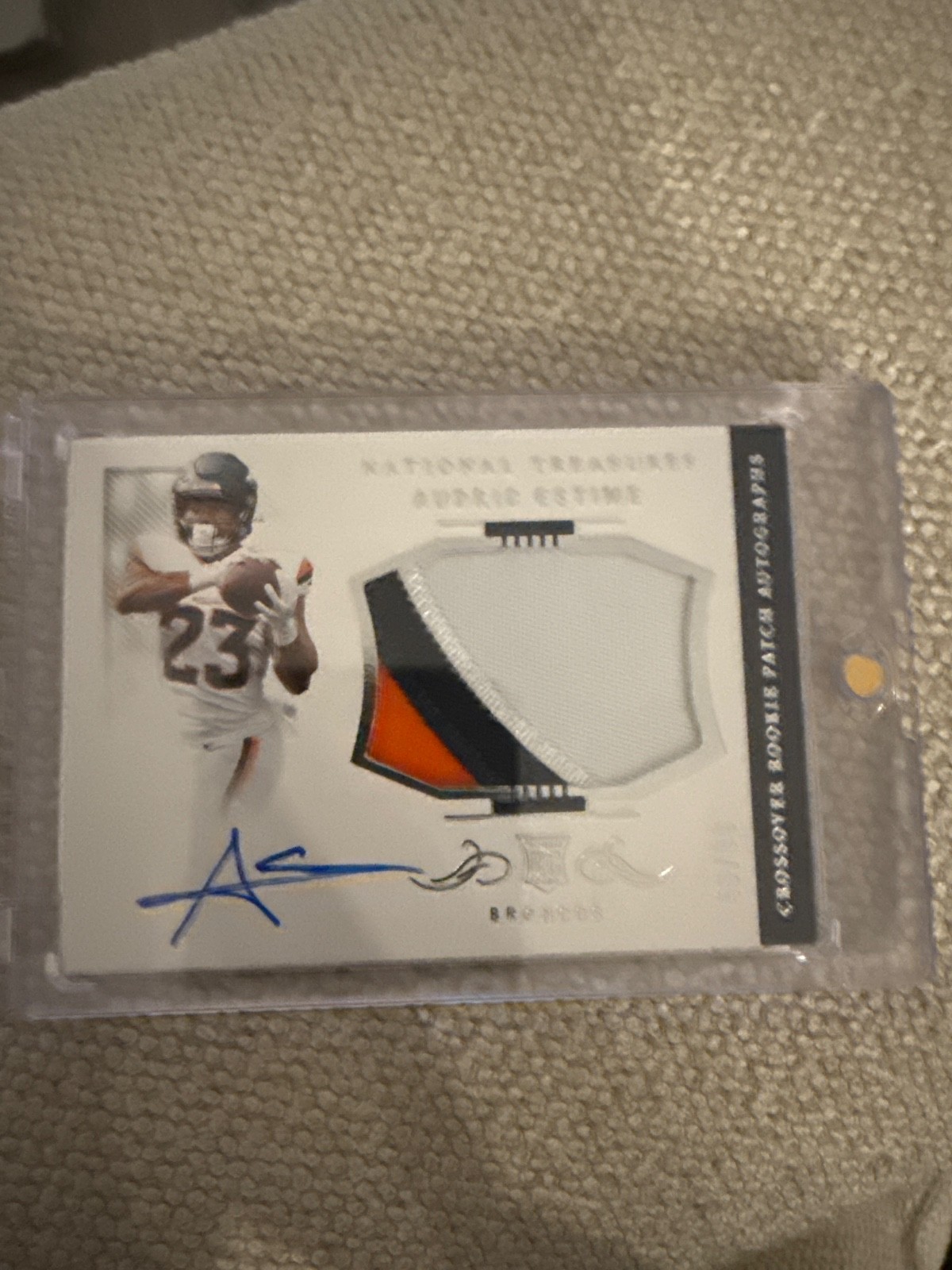 AUDRIC ESTIME 2024 NATIONAL TREASURES RPA ROOKIE CROSSOVER RC AUTO /99 Q5997