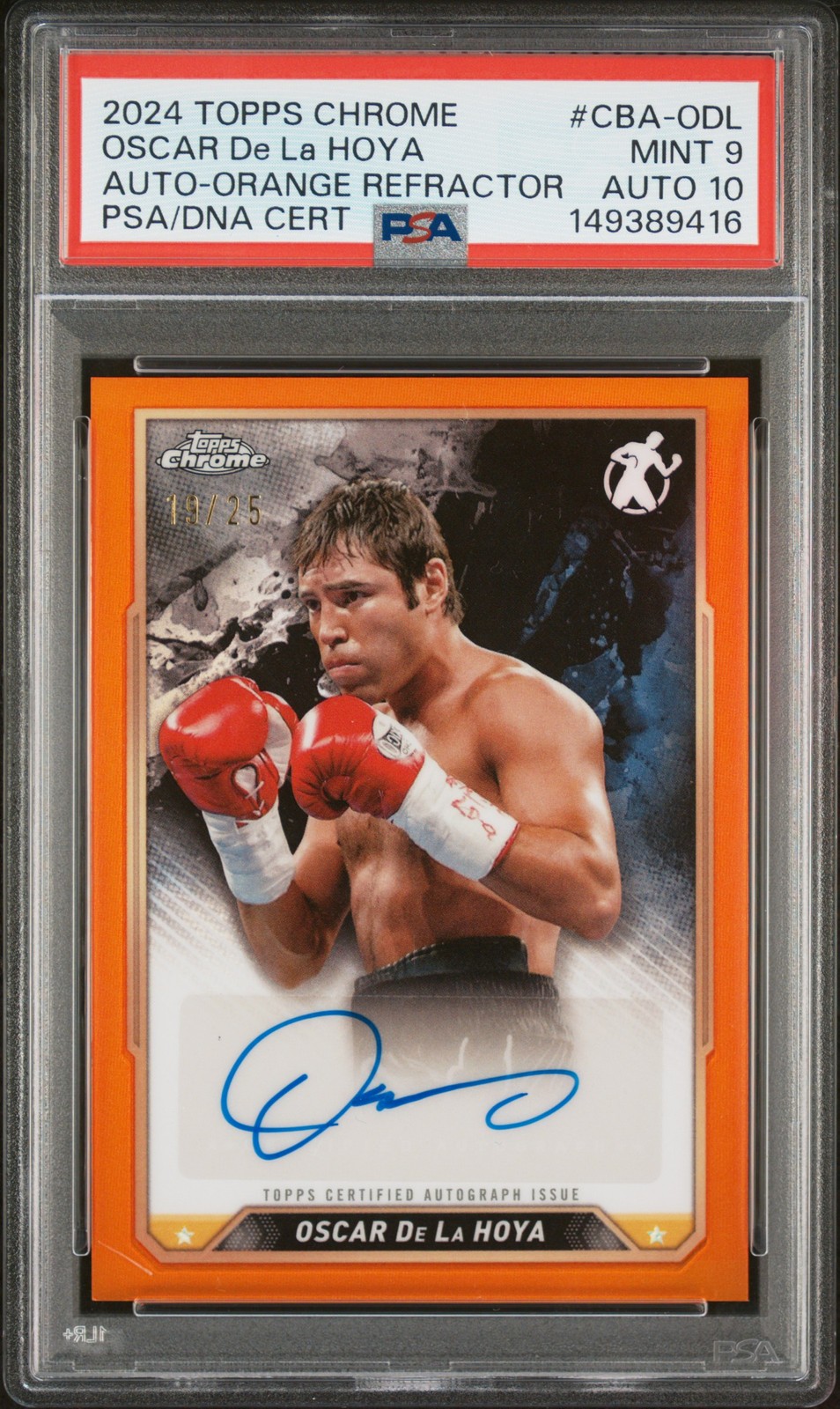 TOPPS CHROME BOXING CHROME BOXING AUTOS OSCAR DE LA HOYA 19/25 PSA 9 AUTO 10 view 1