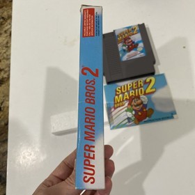 Super Mario Bros 2 Nintendo NES Game Complete with Box and Manual plus foam