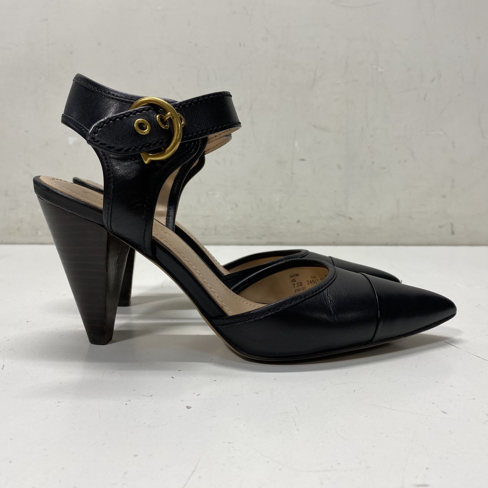 Coach Black Solid Ankle Strap Pointed Toe Heels W… - image 3