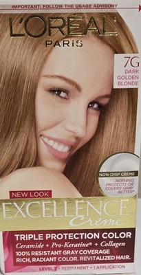 L'Oreal Paris Excellence Creme Hair Color 7G Dark Golden Blonde 1 Pack