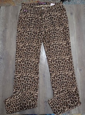 Bubblegum Leopard Cheetah Bootcut Vintage Y2K Pants Junior Size 7/8- Made In USA