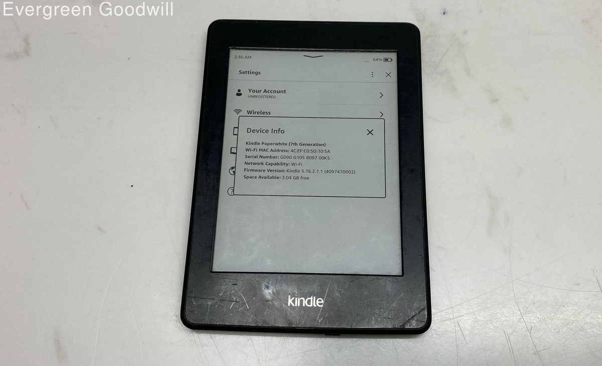 Amazon Kindle Paperwhite 7th Generation White eBook Readers for