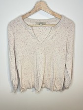 Loft Women's V-Neck Sweater Size M 100 Cotton Long Sleeve Pullover
