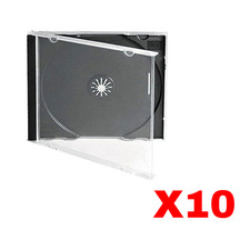 10 x CD JEWEL CASES COMPLETE WITH BLACK TRAYS / HIGHEST PREMIUM QUALITY