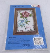 Candamar Designs Rose Embroidery Kit 4006 5x7  Vintage Sealed