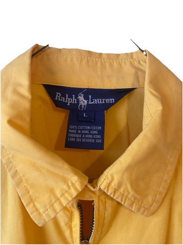 Polo Ralph Lauren Vintage Jacket Mens Size L Yellow Cotton Zip Front - Picture 3 of 9