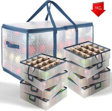 Large Christmas Ornament Storage Box with Adjustable Dividers