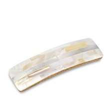 Shimmering Iridescence Mosaic White Mother of Pearl Shell Hair Clip