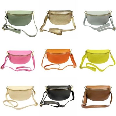 Bauchtasche aus echtes Leder Tasche mittelgroß Crossbody Gürteltasche Glattleder