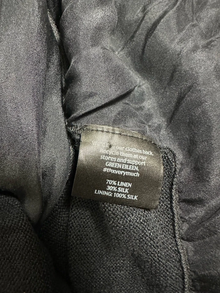 Túnica mujer Eileen Fisher talla 2X lino seda cuello en V manga corta dobladillo asimétrico Foto 4 de 4