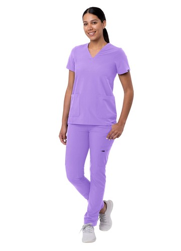 Adar Addition Scrub Set For Women - V-Neck Scrub Top & Skinny Cargo Scrub Pants - Picture 96 of 161