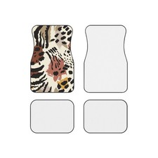 Neutral Animal Print Car Mats Set Of 4 Neutral Animal Print Car Mats Set Of 4