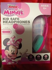 Disney Junior Minnie Mouse Kid Safe Headphones Volume Limiting Age 6 NEW w/cord
