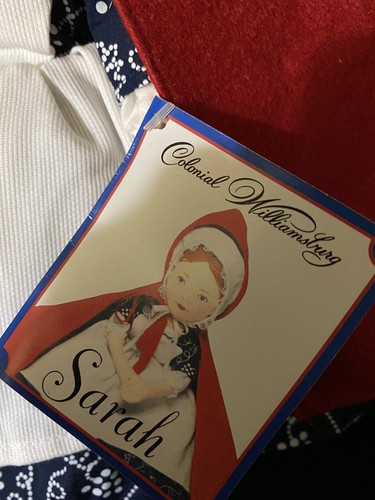 Beautiful VINTAGE COLONIAL WILLIAMSBURG SARAH CLOTH RAG DOLL WITH RED CAPE NWT - Picture 6 of 8