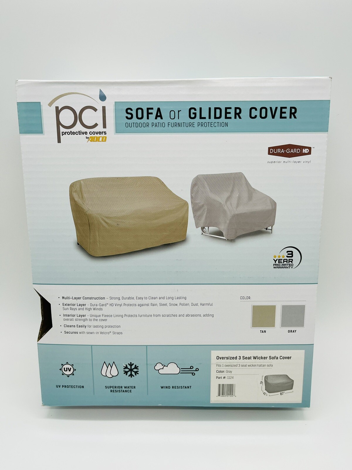 patio armor outdoor furniture covers on Protective Covers Weatherproof 3 Seat Wicker Rattan Sofa Cover X Large Gray For Sale Online Ebay