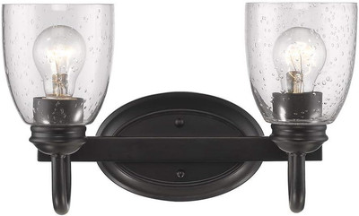 8001-BA2 BLK-SD Two Light Bath Vanity, Black