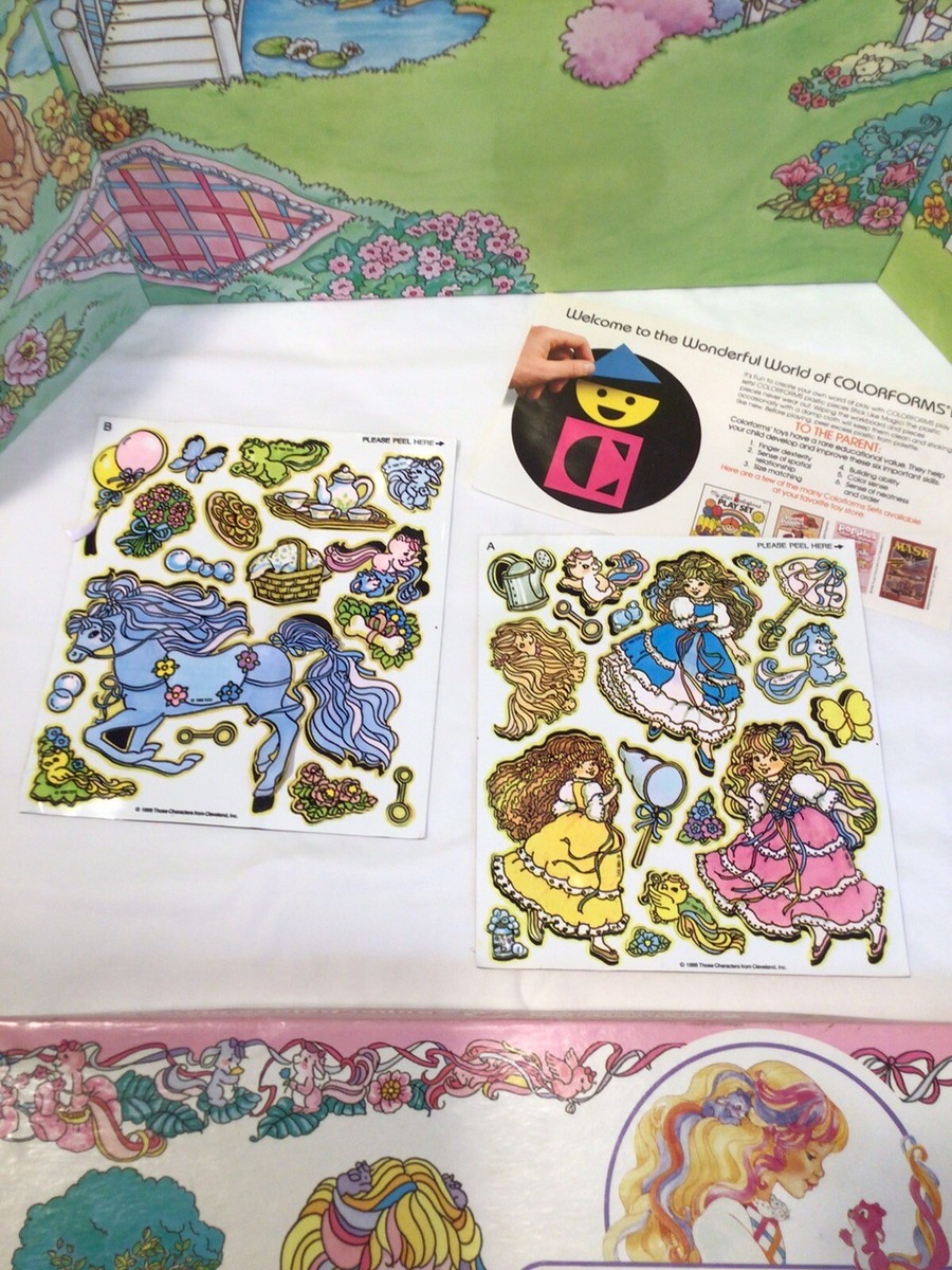 Lady Lovely Locks 1986年ベッドカバー4点セット／バービー系 1986 Colorforms Lady Lovely Locks & The Pixietails Super
