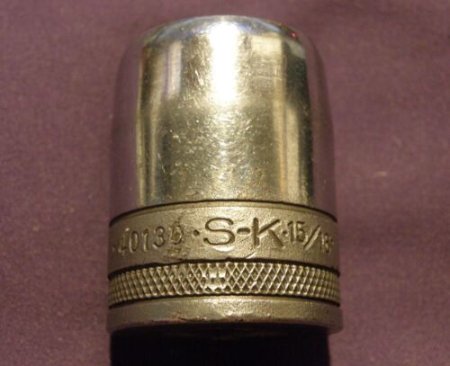 S-K 1/2" Drive, 12 Point, 15/16" Knurled Shallow Socket 40130 Very Good Cond.