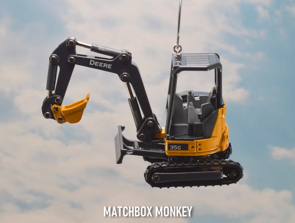 NUEVO John Deere 35G Compacto Excavadora Retroexcavadora Adorno de Navidad CAT Bobcat Volvo Foto 2 de 4