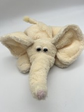 Commonwealth Floppy Elephant Creamy White Plush Stuffed Animal Laying Cuddly
