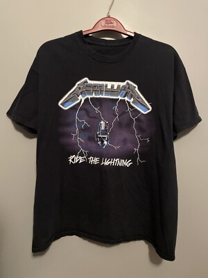 Metallica Ride The Lightning Shirt Size Large Band Graphic Print