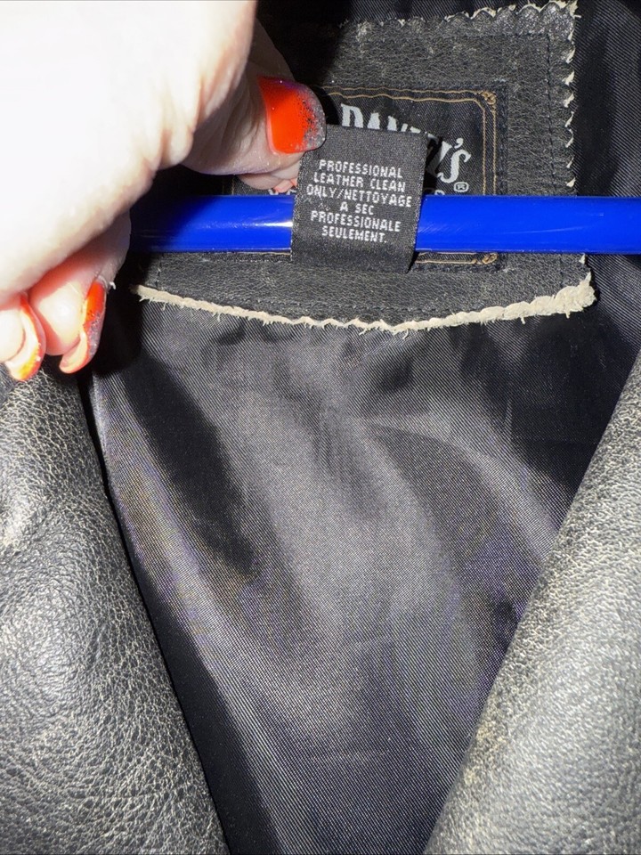 Jack Daniel’s Vintage Distressed Leather Biker Motorcycle Jacket Size