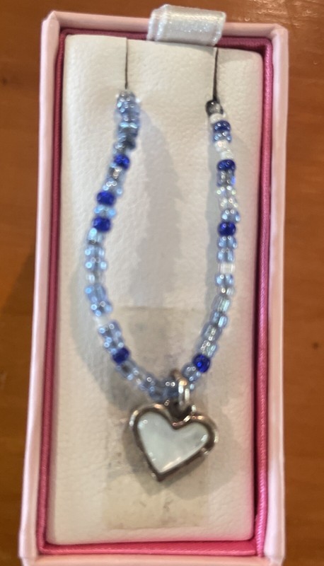 Child’s Abalone Heart and Indian Bead Necklace