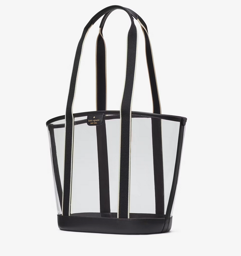 Kate Spade Clare See Through Tote & Pouch Set - Beach Stadium Clear / Black - Picture 3 of 6