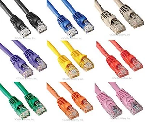 Catégorie 5E Câble Ethernet par correspondance CAT5E 350MHz RJ45 1ft 3ft 5 7 10 15 25 50 100ft
