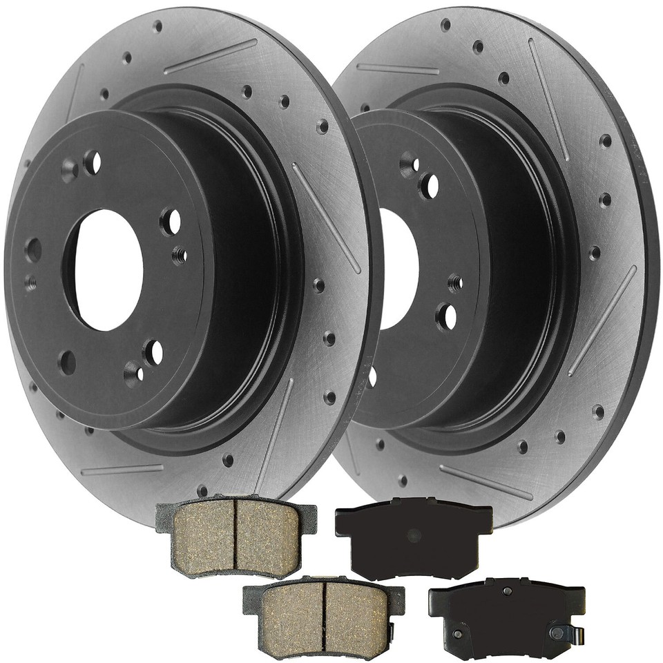 Front & Rear Disc Rotors + Brake Pads for 2003 2004 2006 2007 Honda
