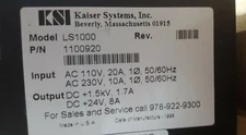 Excelitas KSI Kaiser LS1000 +1.5kV 1.7A & 24VDC 8A High Voltage Power Supply