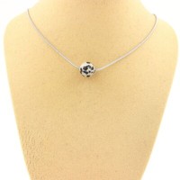 Steine Und MinéRaux. Halskette 1 Perle Dalmatiner Jaspis 8 Mm. Kette Stahl Inox
