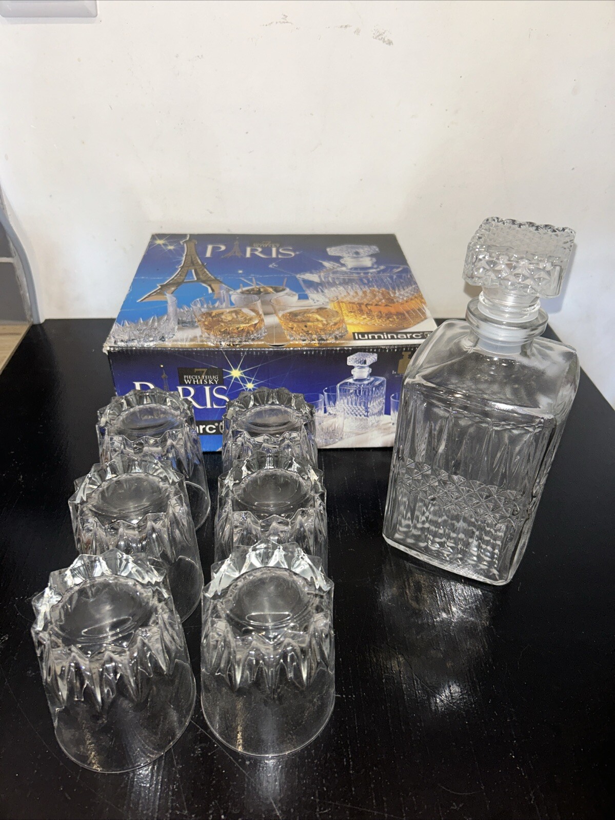 Service à whisky Paris Luminarc 7 pièces en verre cristallin pour dégustation de spiritueux